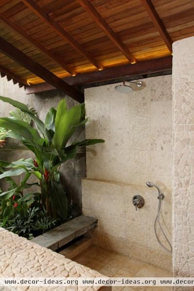 Semi Outdoor Shower Room - tropical - bathroom - other metro