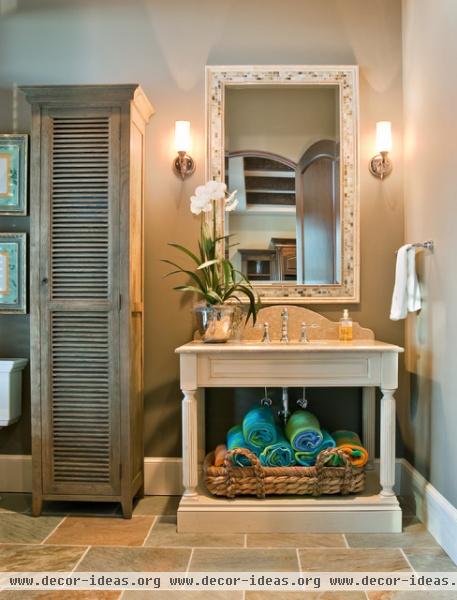 Pool Bath Open Vanity - traditional - bathroom - charleston