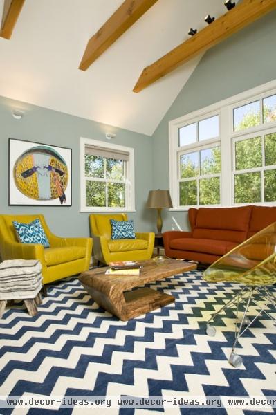 Vibrant Family Room - Grace Home Design - eclectic - living room -