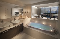 Master Bath w/ Glass Opening - modern - bathroom - miami