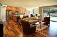 textured eclectic great room - contemporary - family room - portland