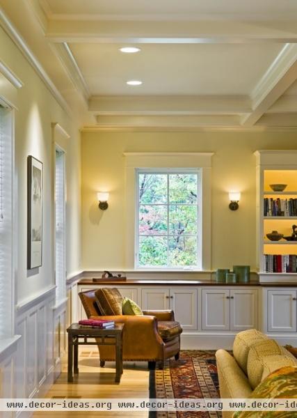 Shingle style home in Hanover NH - traditional - living room - burlington