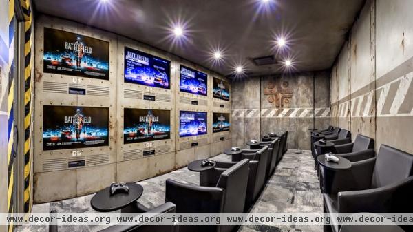 Gaming Room - contemporary - media room - calgary