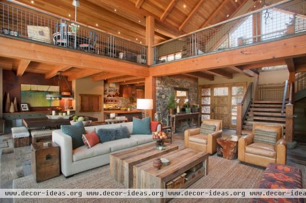 Sunriver Family Lodge - contemporary - living room - portland