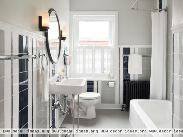 Striped Guest Bath - traditional - bathroom - philadelphia