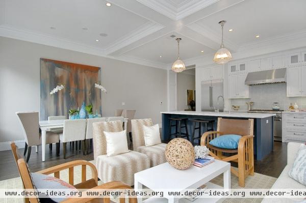 Kitchen and kitchen island - traditional - living room - san francisco