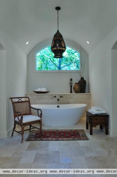 Master Bath Remodel Limestone - eclectic - bathroom - houston