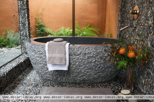 Stone Soaking Tub - eclectic - bathroom - san francisco