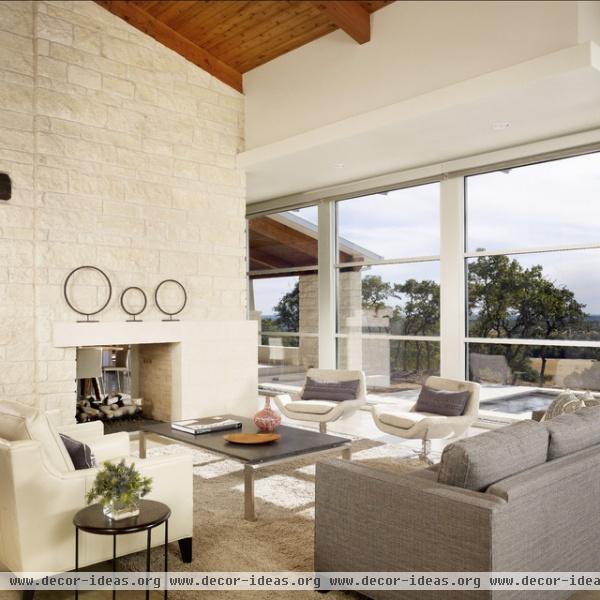 Wimbereley Retreat - modern - living room - austin