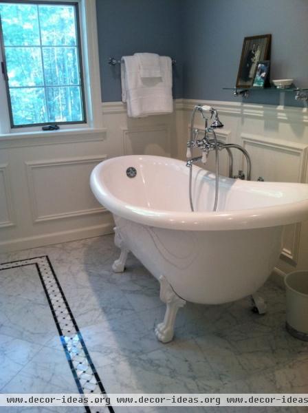 master bath classic in carrera marble - traditional - bathroom - new york