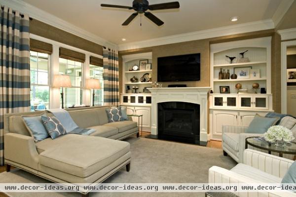 Clean & Simple Lines - traditional - family room - raleigh