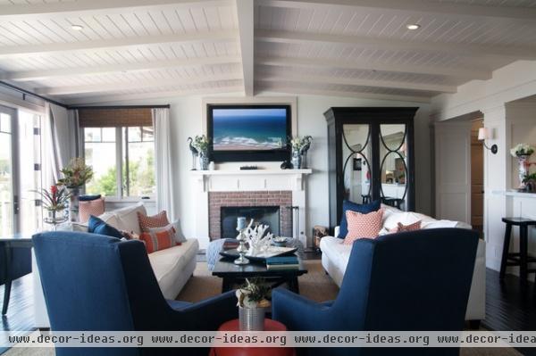 Laguna Cottage - traditional - family room - los angeles