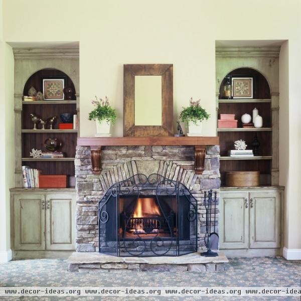 Custom Painted Cabinets - traditional - family room - atlanta