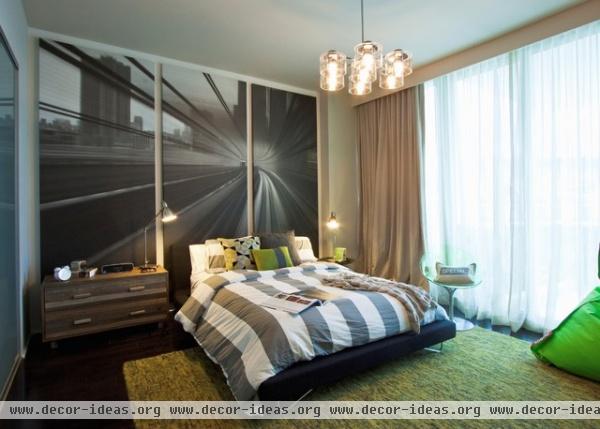 DKOR Interiors - Interior design at the Bath Club in Miami Beach, FL - contemporary - bedroom - miami