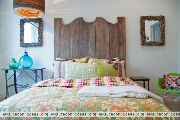 red interiors - eclectic - bedroom - austin