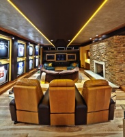 Lakefront Home 001 - contemporary - media room - cleveland