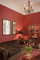 Red Study - traditional - living room - san francisco