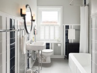 Striped Guest Bath - traditional - bathroom - philadelphia