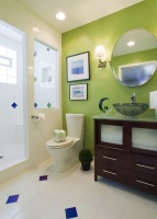 Clean lines, bold color - contemporary - bathroom - milwaukee