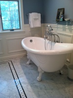 master bath classic in carrera marble - traditional - bathroom - new york