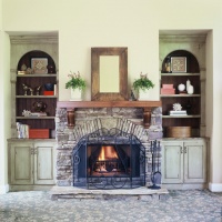 Custom Painted Cabinets - traditional - family room - atlanta