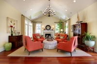 A pop of orange - traditional - living room - los angeles