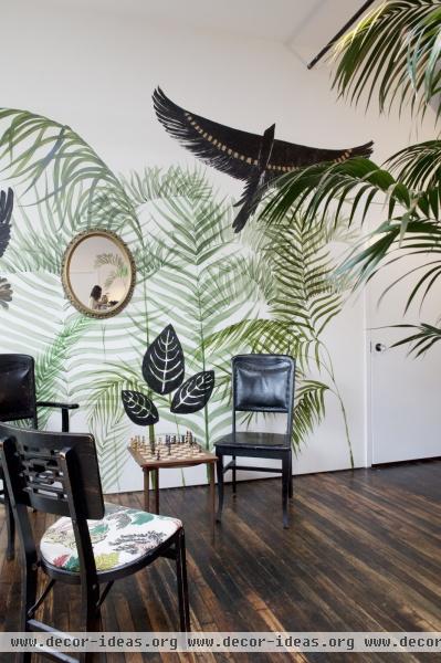 Eclectic Tropical Living Room