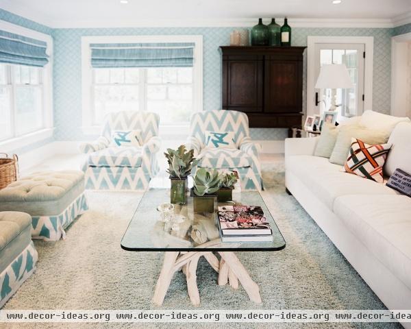 Beach Contemporary Traditional Living Room