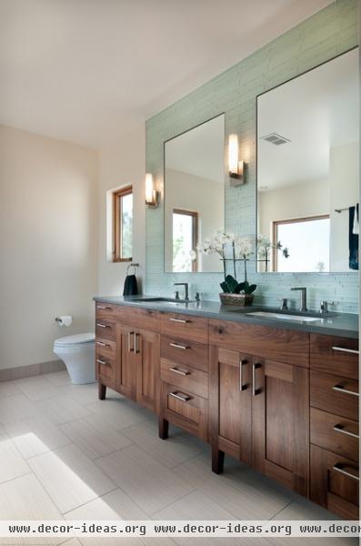 Walnut Bathroom Vanity - modern - bathroom - denver