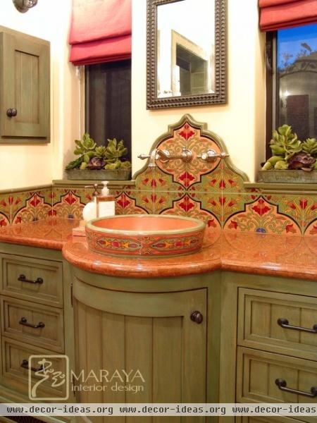 Spanish Bathroom with Malibu Tile - mediterranean - bathroom - santa barbara