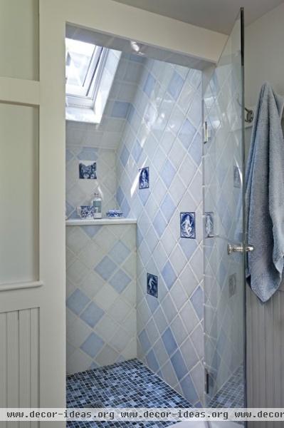 Transforming a modular shower into a fabulous custom shower with skylight - traditional - bathroom - burlington