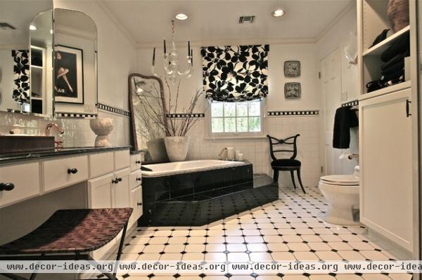 black and white bathroom - contemporary - bathroom - new york