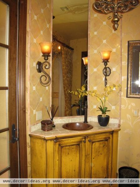 Old World Powder Room - mediterranean - bathroom - phoenix