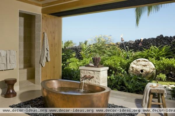 Master Bath and Garden - tropical - bathroom - hawaii