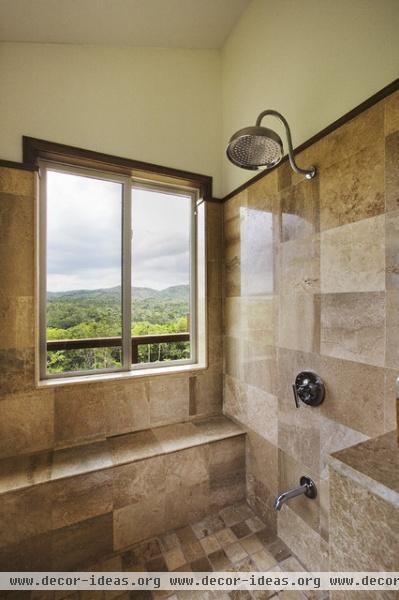 Belize Residence: Rain Shower - tropical - bathroom - other metro