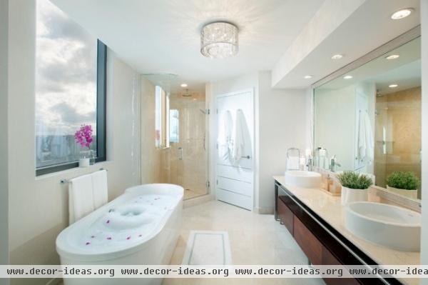 DKOR Interiors - Interior Designers Miami - Modern - Sophisticated Getaway - contemporary - bathroom - miami