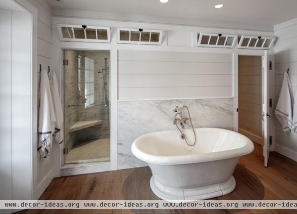 Vintage barn frame addition to Dutch stone house - eclectic - bathroom - boston