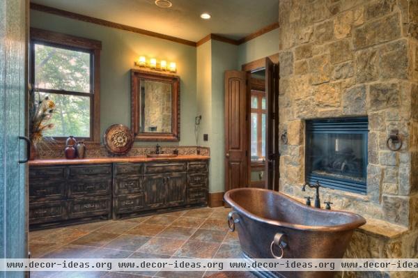 Indian Lakes, Mountain Lodge Style - traditional - bathroom - houston