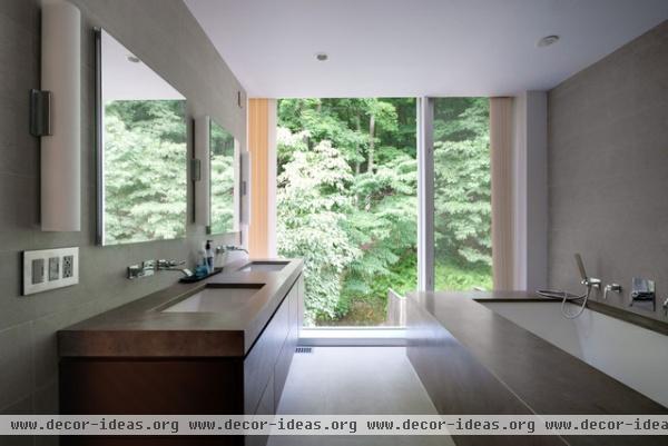 Restored 1969 Modern Glass House - modern - bathroom - new york