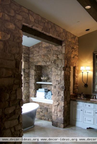 French Country Villa Stone Veneer Bathroom - Coronado Stone Veneer - mediterranean - bathroom - los angeles