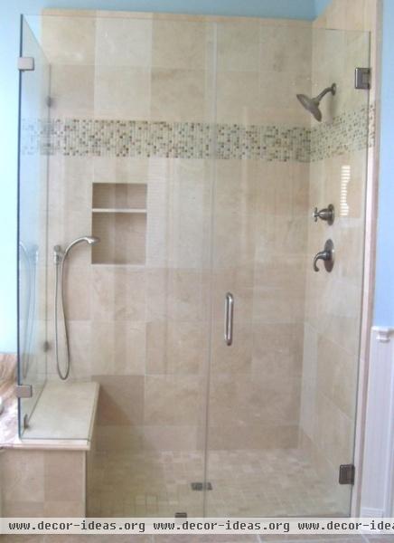 Frameless Shower Enclosure - traditional - bathroom - houston