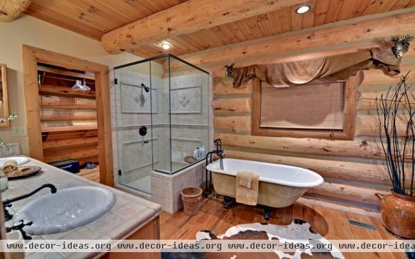 Lake Blue Ridge Custom Log Home - traditional - bathroom - atlanta