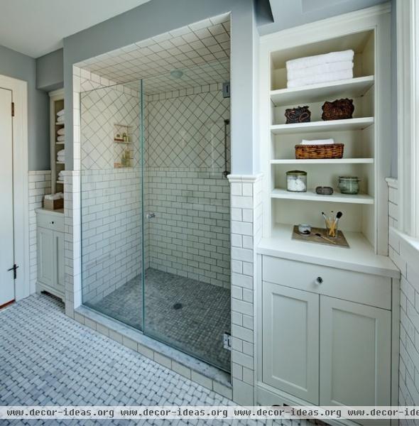 Classic white master bath - traditional - bathroom - newark