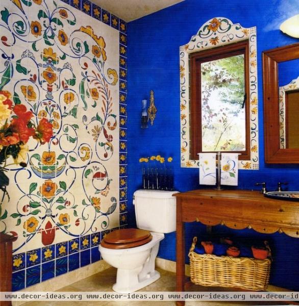 Marin Decorators Showcase House, Faux tile mural - eclectic - bathroom - san francisco