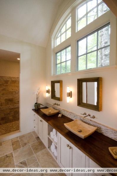 Lake Front Cottage, Lake Sunapee NH - contemporary - bathroom - boston