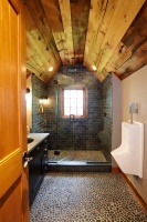 Ultimate man cave and sports car showcase - traditional - bathroom - new york