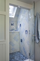 Transforming a modular shower into a fabulous custom shower with skylight - traditional - bathroom - burlington