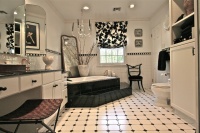 black and white bathroom - contemporary - bathroom - new york