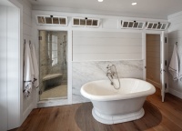 Vintage barn frame addition to Dutch stone house - eclectic - bathroom - boston