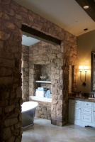 French Country Villa Stone Veneer Bathroom - Coronado Stone Veneer - mediterranean - bathroom - los angeles